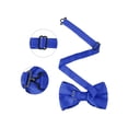 thumbnail image 2 of INSPIRE CHIC Men's Sequin Bow Ties Adjustable Neck Length Solid Color Bow Ties Blue, 2 of 4