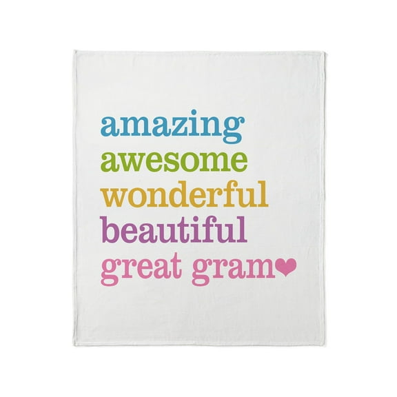 CafePress - Great Gram Amazing Awesome Throw Blanket - Soft Fleece Throw Blanket, 50"x60" for All Ages