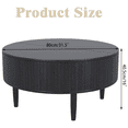 thumbnail image 2 of Oubayajia Round Coffee Table, Small Fluted Lift Top Center Table for Home Living Room Office, Black, 2 of 7