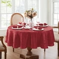 thumbnail image 2 of Elrene Home Fashions Caiden Elegance Damask Tablecloth, Red, 90" x 90" Round, 2 of 3