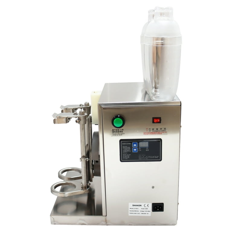 TECHTONGDA 110V Bubble Boba Milk Tea Shaker Machine, Electric Milk Tea  Shaking Machine, Dual Station, with 2pcs 750ml Stainless Steel Cups and  2pcs