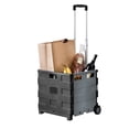 thumbnail image 3 of Honey-Can-Do Plastic and Steel Folding Crate Utility Cart, Gray/Black, 3 of 7