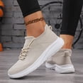 thumbnail image 3 of Walking Shoes Women Non Slip Orthopedic Arch Support Running Sneakers Work Breathable Soft Lightweight Outdoor Footwear Beige Size 6, 3 of 5