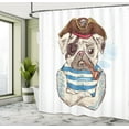 thumbnail image 5 of Ambesonne Pug Shower Curtain, Pirate Dog Conqueror of Sea, 69"Wx84"L, Brown Blue, 5 of 5