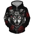 thumbnail image 2 of Nueva sudadera con cremallera de lobo con estampado 3D, sudadera con cremallera de gran tamaño para hombre, sudadera informal de calle, ropa de otoño e invierno para hombre, 2 of 4