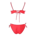 thumbnail image 4 of XIYON Womens Bikini Sets High Slit Swimsuit With Side Zipper And Tied Detail Bikini Two Piece Bathing Beach Vacation 2026 Comfortable, 4 of 5