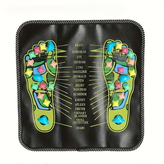 AMERTEER Acupressure Foot Massage Mat with 1pc Colorful Plastic Nodes - Foot Acupoint Stimulation Pad for Fatigue Relief Manual Reflexology Tool without Power Needed