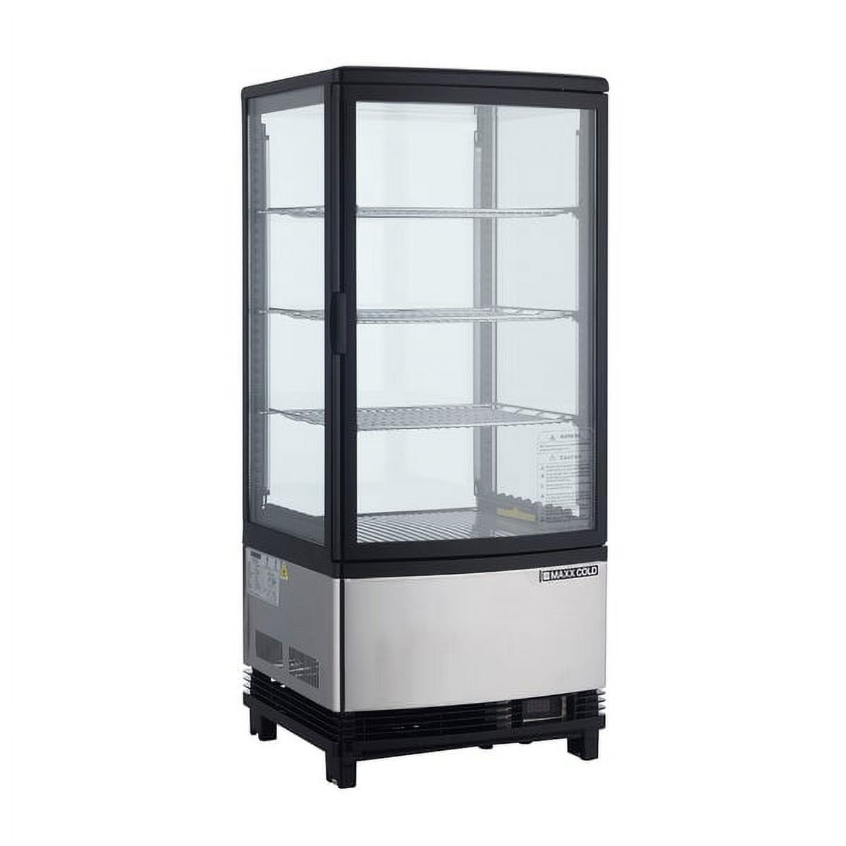 Edgecraft Maxx Cold MECR-31D 3 Cu Ft Countertop Refrigerated Merchandiser With Glass Door, Silver