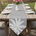 thumbnail image 6 of Tropical Plants Table Runner Linen Burlap Table Runner 108 Inches Long Summer Coastal Palm Tree Leaves Light Grey Dresser Scarves for Kitchen Island Coffee Dining Room Party Holiday Decor 13"x108", 6 of 8
