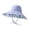 Blue, variant on Double Layer Sun Protective Bucket Hat with Wide Brim and Floral Pattern for Women Outdoor Activities