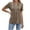 Khaki, variant on BLVB Womens V Neck Short Sleeve Pleated T Shirts Fashion Summer Tops Casual Tunic Blouse Basic Tee Tops for Work