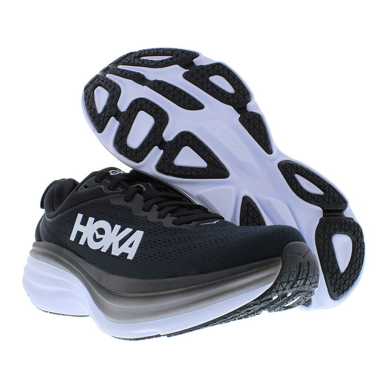 HOKA ONE ONE Bondi 8 Womens Shoes Size 10.5, Color: Black/White 