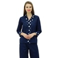 thumbnail image 1 of Bimba Ensemble de Pyjama de Nuit en Rayonne pour Femmes, Chemise à Manches Longues Imprimée avec Pyjamas, 1 of 6