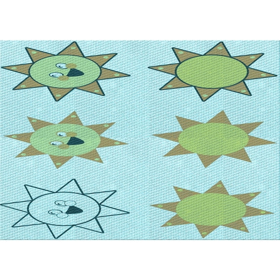 Ahgly Company Machine Washable Indoor Rectangle Transitional Light Aquamarine Green Area Rugs, 3' x 5'