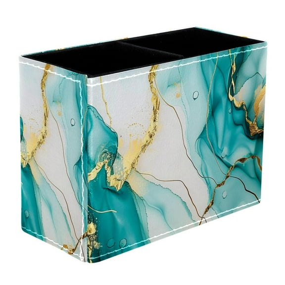 ERJLKXP Pen Holder for Desk Organizer,Turquoise Marble Texture Pencil Cup Holder,Pen Desktop Storage Box for Home and Office Makeup Brush Holder