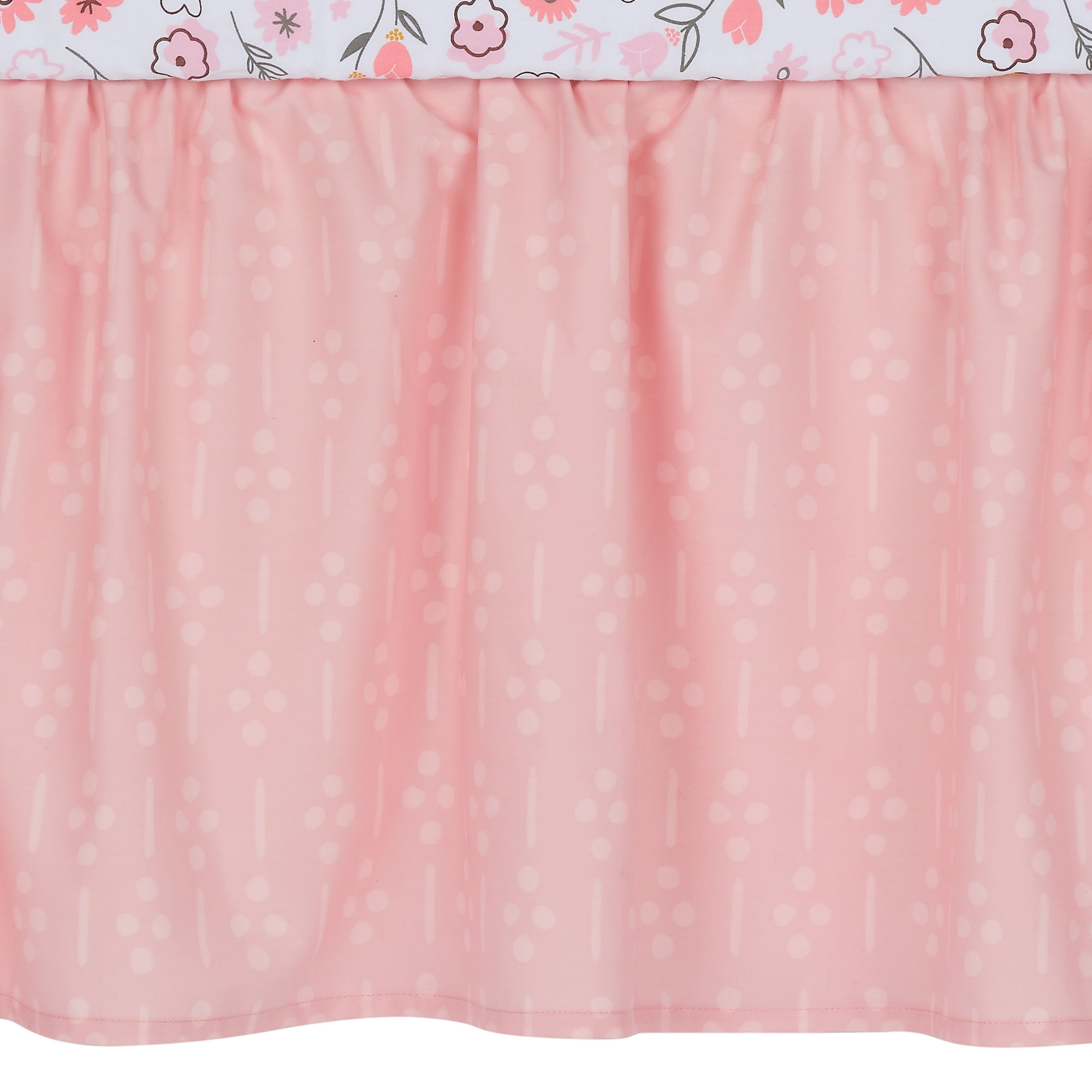 Lambs & Ivy Little Garden 3-Piece Embroidered Floral Baby Crib Bedding Set