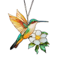 thumbnail image 2 of Hanging Acrylic Window Decor Pendant, Flower and Hummingbird Pendant - Colorful Window Decoration, Garden Sun Catchers Indoor Wall Art Home Decor Gift., 2 of 7