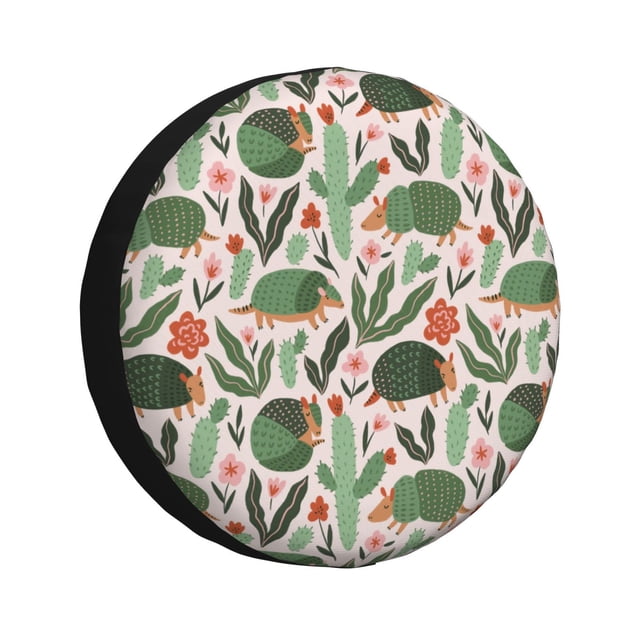 Fotbe Armadillo Funda de Llanta de Repuesto con Estampado, Engrosada, Ajuste Universal para Jeep, Remolque, RV, SUV, Camión-15 inch