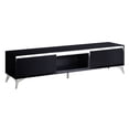 thumbnail image 4 of 71 Inch TV Stand with 2 Door Storage and LED Touch Light, Black, 4 of 6
