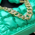 thumbnail image 1 of Bandolera Mujer Bordado Plisado Cuero PU Cadena Axilas Verde Wdftyju Para Estrenar, 1 of 3
