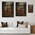 thumbnail image 4 of Designart "Darkness Christianity Crucifixion wall decor" Religion & Spirituality Print on Natural Pine Wood, 4 of 5