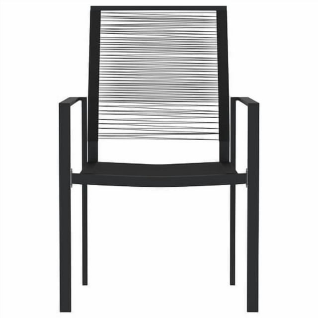 vidaXL Ensemble de Salle à Manger de Jardin 7 Pcs Noir