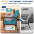 thumbnail image 4 of Muphyers 13 Piece Patio Furniture Set with 55,000 BTU 43" Gas Propane Fire Pit Table, Ottomans, Aluminum Outdoor Conversation Set, Ergonomic Dining Chairs Set for Backyard Deck Garden,Turquoise, 4 of 14