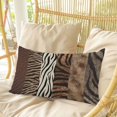 thumbnail image 4 of Animals Printed Striped Pillow Covers, Linen Long Throw Pillow Case, Rustic Country Zebra Textured Holiday Pillow Protector Decorative Cushion Cover for Living Room/Bedroom 20" x 26", 4 of 8