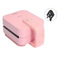 thumbnail image 1 of 650W Pink Mini Sandwich Toaster, Portable Waffle Maker, Electric Panini Maker for Dorms and Apartments, 1 of 4
