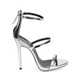 thumbnail image 2 of New Women Qupid Gladly-01 Metallic Open Toe Strappy Stiletto Single Sole Sandal, 2 of 5