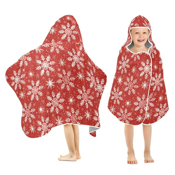 joogoo Christmas Snowflakes Kids Hooded Beach Towel Baby Bath Towel 23.5"x50"