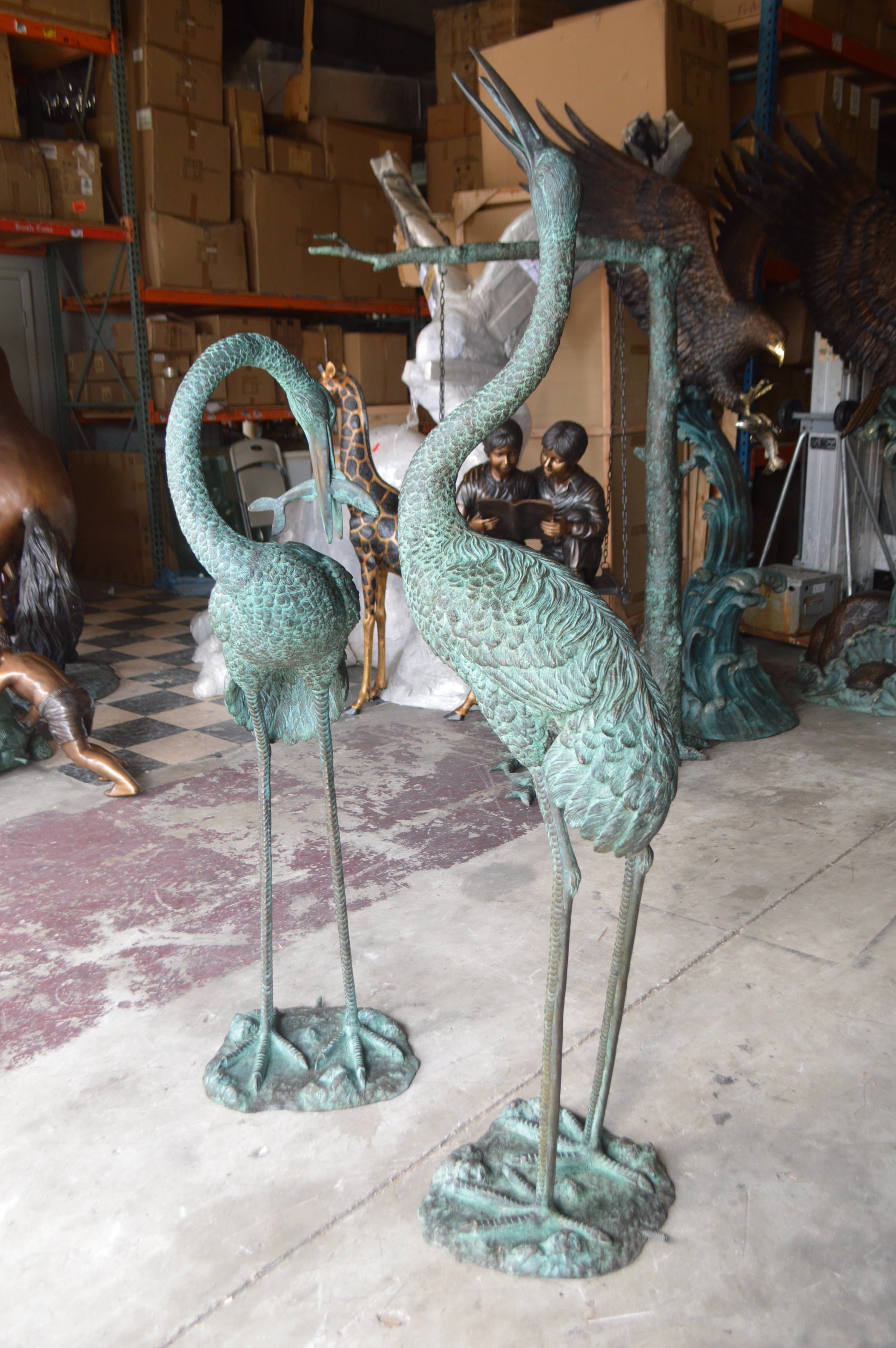 Nifao 52" Animals & Insects Crane Garden Statues, Weatherproof