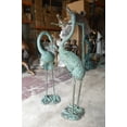 thumbnail image 4 of Nifao Pair of Cranes fountains Bronze Statue â€“ Green Patina - 13"L x 9.5"W x 52"H., 4 of 9
