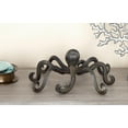 thumbnail image 3 of 12" x 4" Black Metal Octopus Sculpture with Long Tentacles and Suctions Detailing, by DecMode, 3 of 14