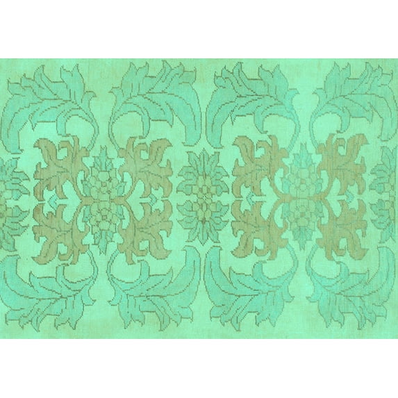 Ahgly Company Indoor Rectangle Abstract Turquoise Blue Modern Area Rugs, 5' x 8'