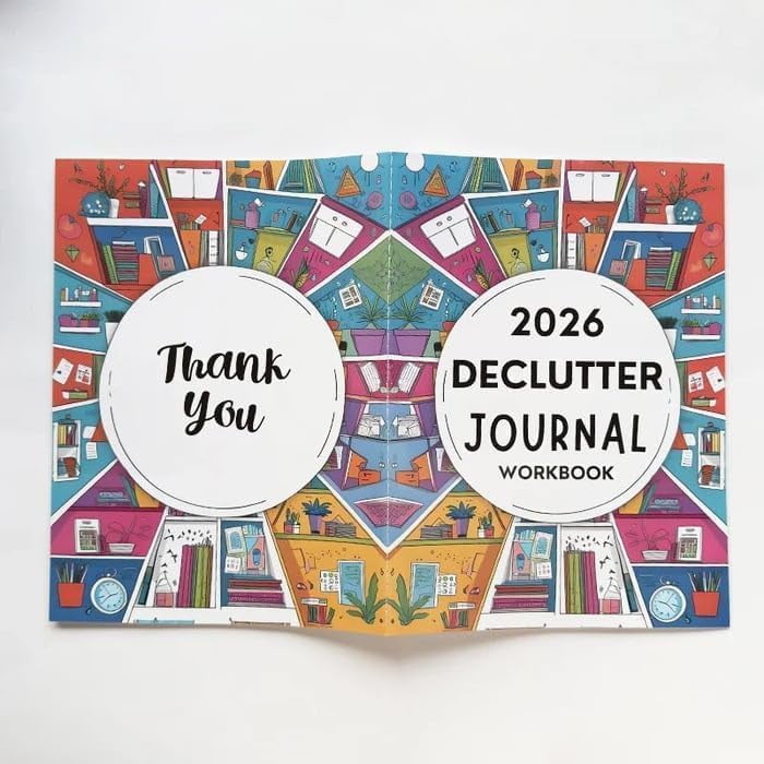 2026 Declutter Journal Workbook | Transform Your Home in 52 Weeks, 60 Page Guided Organization Planner, Prompts, Checklists, and Reflection Tools for Home & Life (1book,5 Colored Pen)