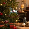 thumbnail image 3 of Iron Rocking Horse Christmas Ornament, Vintage Metal Hanging Pendant, Festive Craft Decor for Xmas Tree Wall Wreath Window Home Indoor Holiday Party Display, 3 of 6