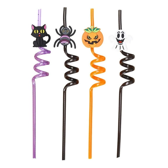 Clearance Home Decor Halloween Party Supplies Reusable Drinking Thematic Beverage Accessories for Kitchen Bar Black,27X0.6CM