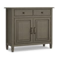 thumbnail image 2 of WyndenHall  Hampshire 40" Wide Solid Wood Traditional Entryway Storage Cabinet - 40"w x 15"d x 36" h 3 and 4 Legs Farmhouse Grey Lacquer,Stained, 2 of 5