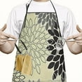 thumbnail image 2 of Gray Floral and Petal Pattern Apron-Garden Aprons for Women with Pockets-Cotton Linen Waterproof Kitchen Cooking Gardening Aprons Adjustable for Kitchen,Cooking,BBQ and Salon 33x27 Inch, 2 of 7