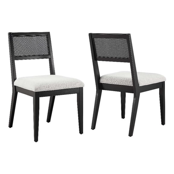 Maklaine Dining Chairs Set of 2 in Heathered Weave Light Gray
