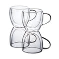 thumbnail image 6 of JECOBI Cozy Double Wall Glass Tea Cups Extra-Strong 8.oz (Set of 4) Espresso Cups | Coffee Mugs, 6 of 7