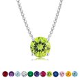thumbnail image 1 of JeenMata Hermoso Colgante Solitario de Peridoto de Talla Redonda de 1 Quilate (Piedra Natal de Agosto) en Oro Blanco de 18 K, para Mujer y Adulto, 1 of 6