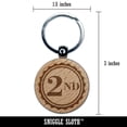 thumbnail image 2 of Second 2nd Place Circle Award Round Keychain Charm Tag - Engraved Wood, 2 of 6