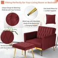 thumbnail image 3 of ACMEASE Accent Single Recliner Velvet with Adjustable Armrests and Backrest, Red Chair, 3 of 6