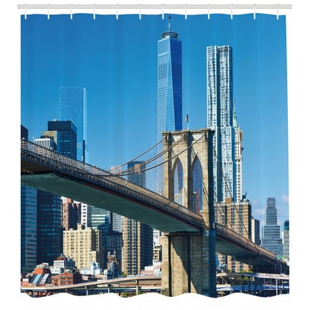 United States Shower Curtain Lower Manhattan Skyline Brooklyn