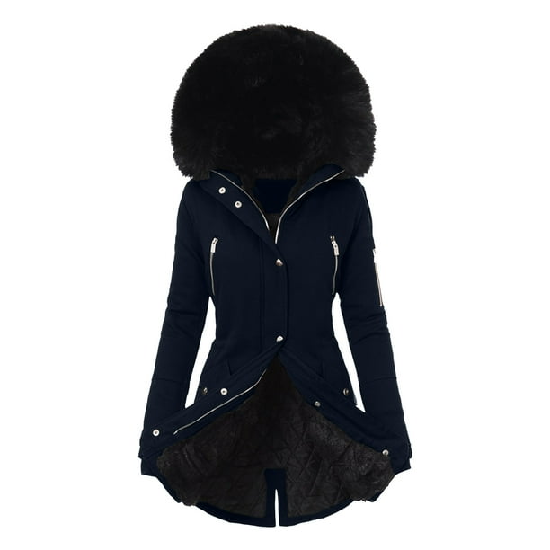 Chaquetas largo de algodón Gibobby abrigo de Invierno talla grande para mujer XL
