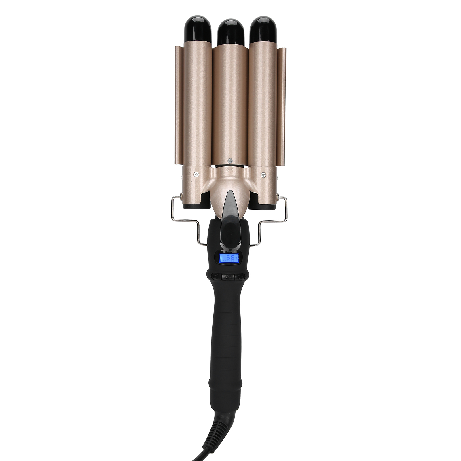 Spptty 3 Barrel Curling Iron Wand Hair Waver Curler Iron Hair Waving Styling Tools Gold 110‑240V