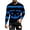 1#Blue, variant on IAJDKMEK Men's Halloween Long Sleeve Shirt - Striped Crew Neck Loose Fit Top, Great for Parties, Everyday Wear, and Lounging Shirt,Blue L
