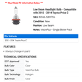 thumbnail image 2 of Low Beam Headlight Bulb - Compatible with 2012 - 2014 Toyota Prius C 2013, 2 of 2